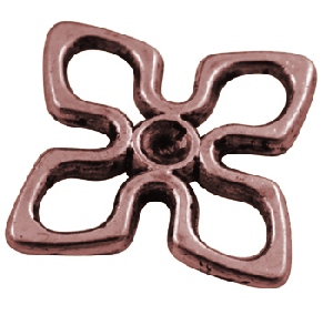 Lot de 25 anneaux connecteurs a 4 branches couleur cuivre-15mm